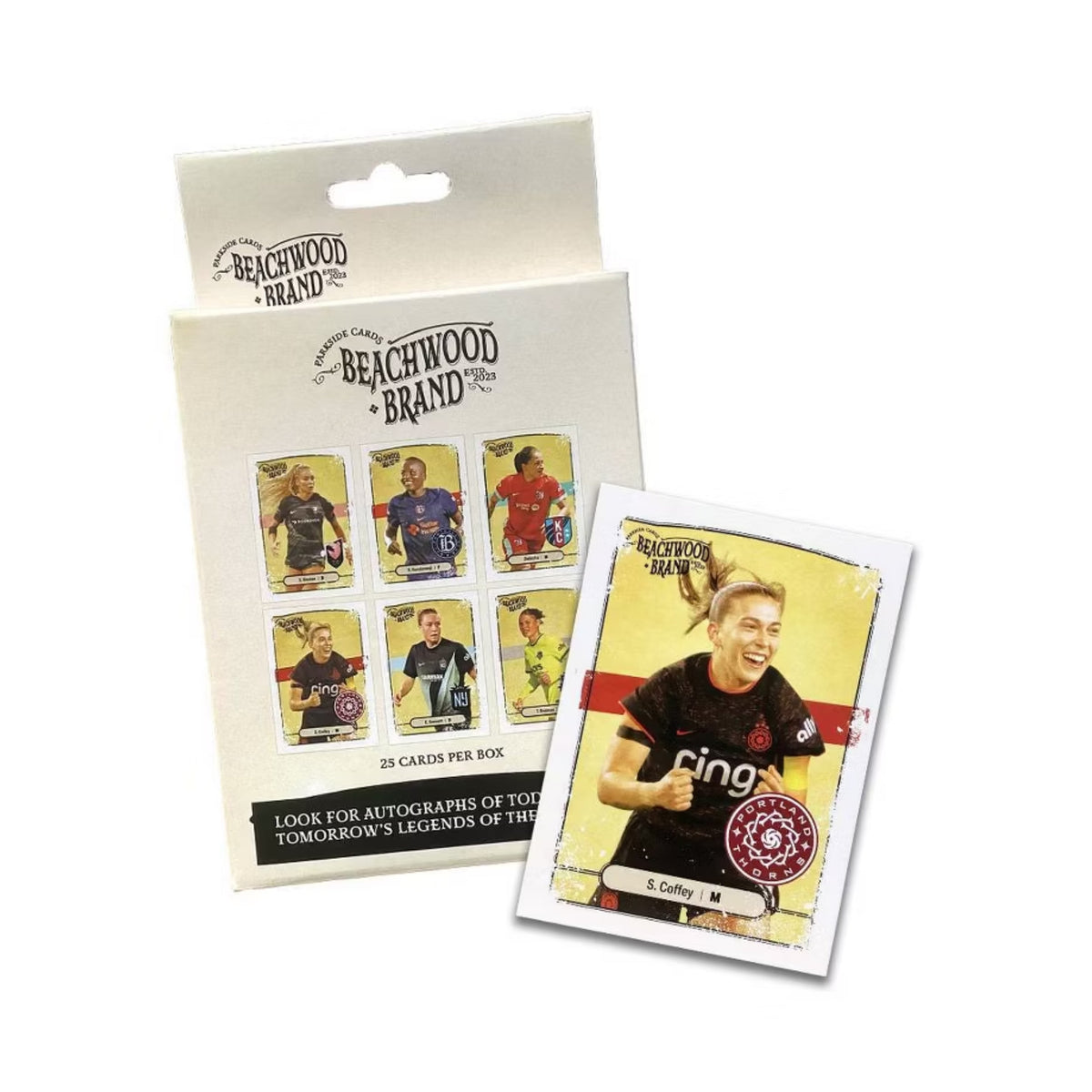 Beachwood Brand trading card pack with a card featuring a player on a white background