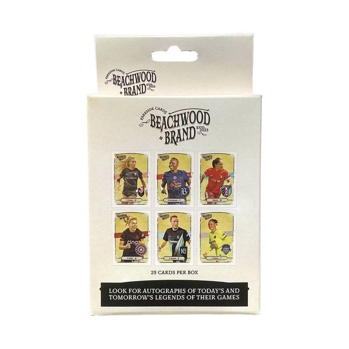 Beachwood Brand card pack with six sports-themed cards on a white background
