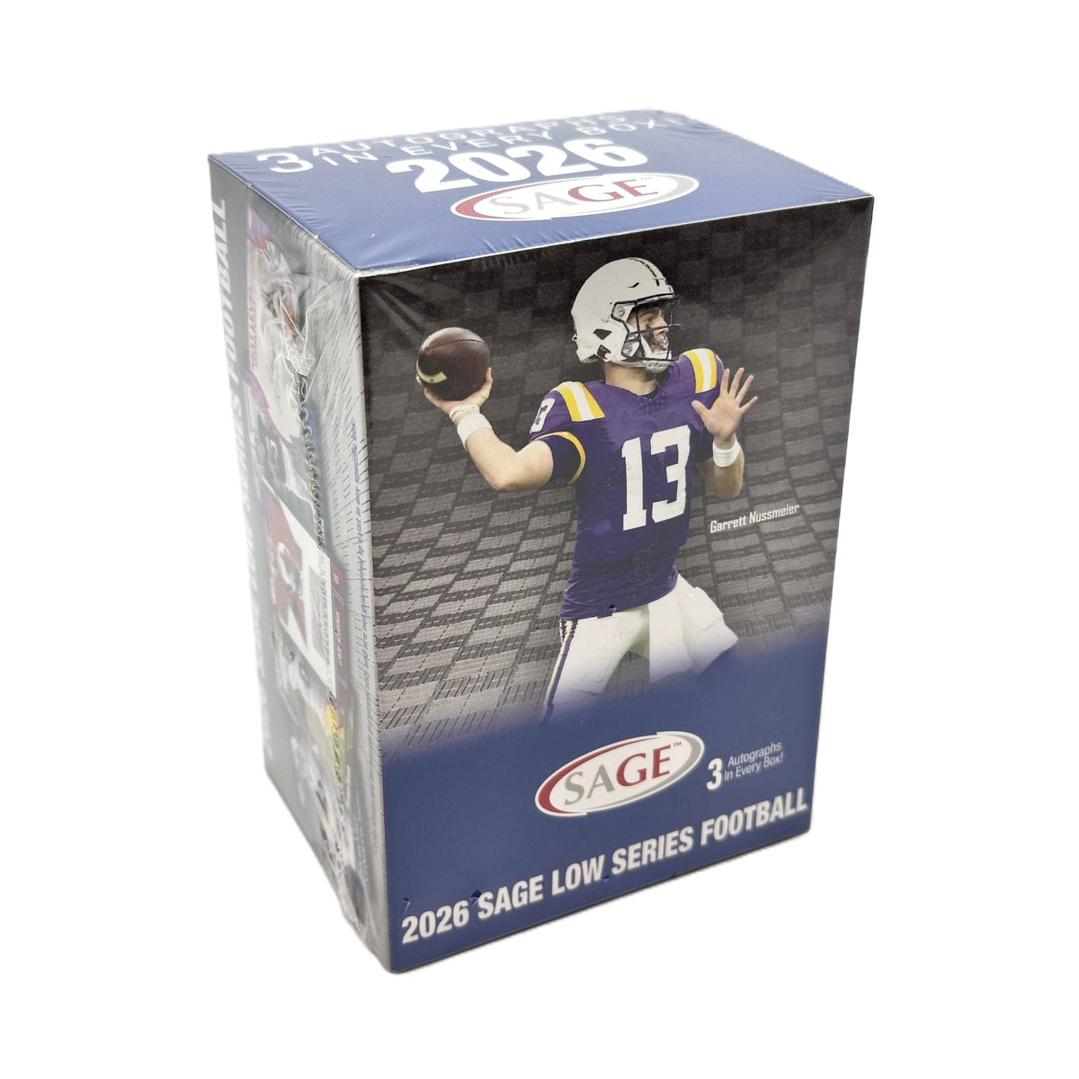 SAGE 2026 football trading card box with player on the front